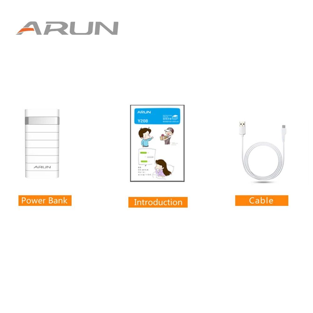 ARUN 20000 мАч Внешний аккумулятор PoverBank 2 USB power Bank портативное зарядное устройство