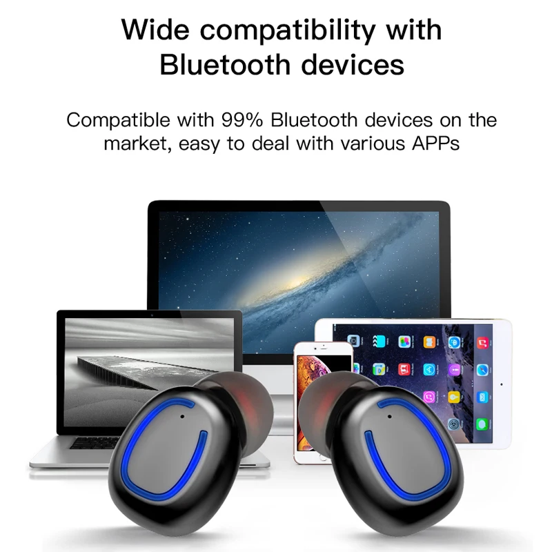 Bluetooth 5,0 беспроводные наушники TWS спортивные наушники Handsfree наушники Blutooth гарнитура вкладыши мини футляр для наушников для телефона
