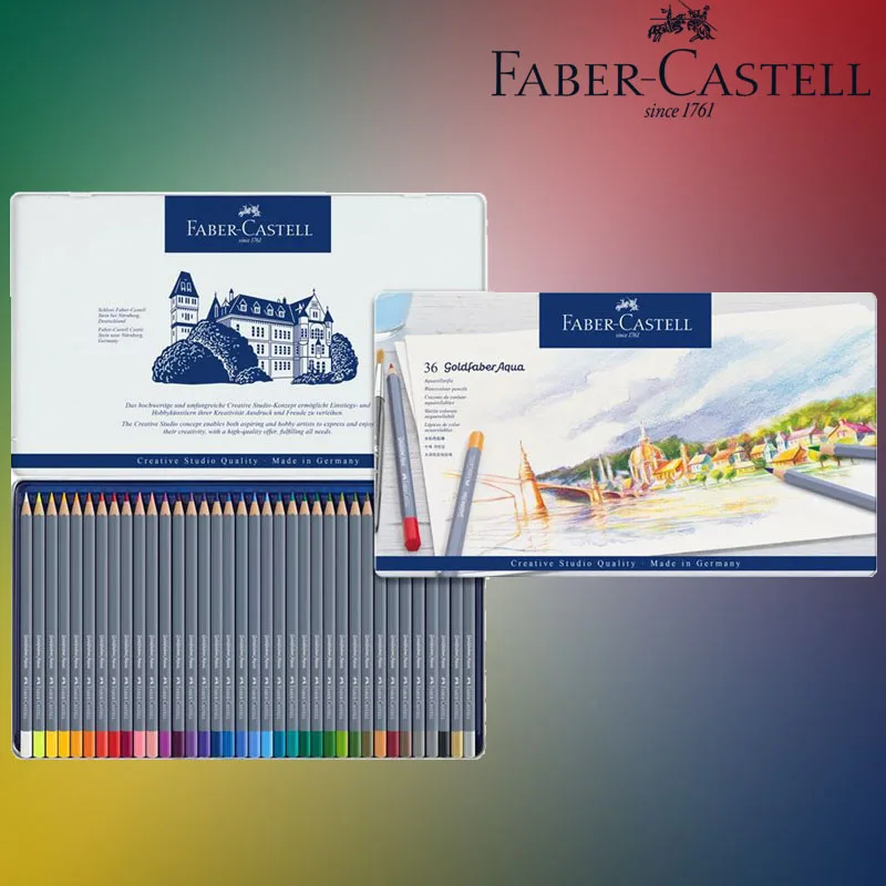 Оригинальный Faber Castell Goldfaber Aqua акварельные карандаши олова 36 Набор цветных