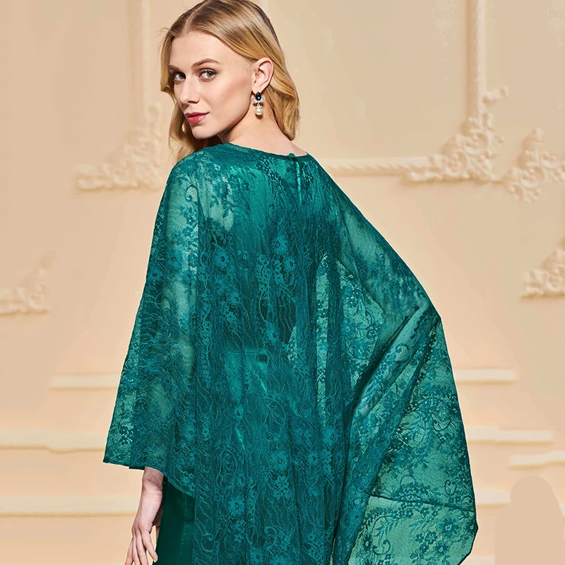 Платье вечернее с юбкой годе длинным рукавом и бусинами|lace evening dresses|evening dressevening