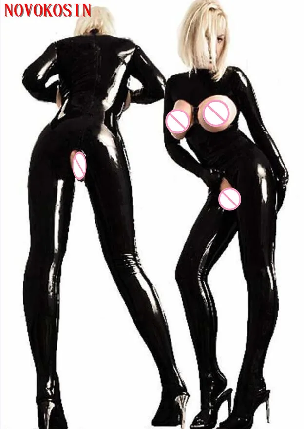 2018 черный для женщин Бюстгальтер открытый промежность эротическое боди леди с длинными рукавами из искусственной кожи с мишками, размера п... от AliExpress WW
