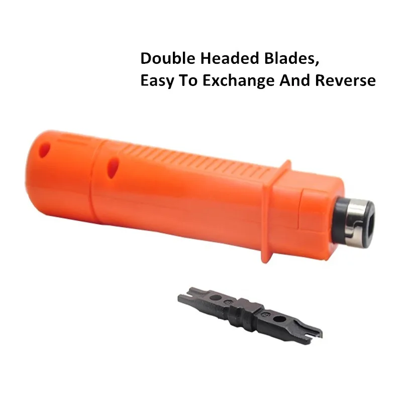 Ударный инструмент RJ45 RJ11 для резки проводов обжима двухголовых лезвий Cat5e Cat6