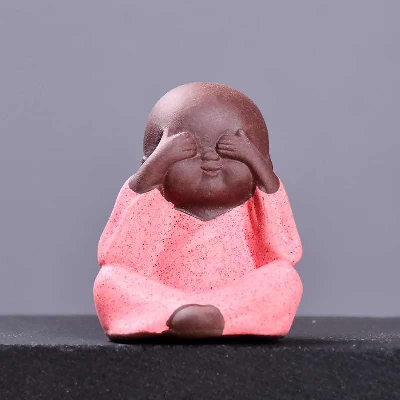 1 шт. Милая керамическая фигурка маленького Монка домашний декор статуя Будды