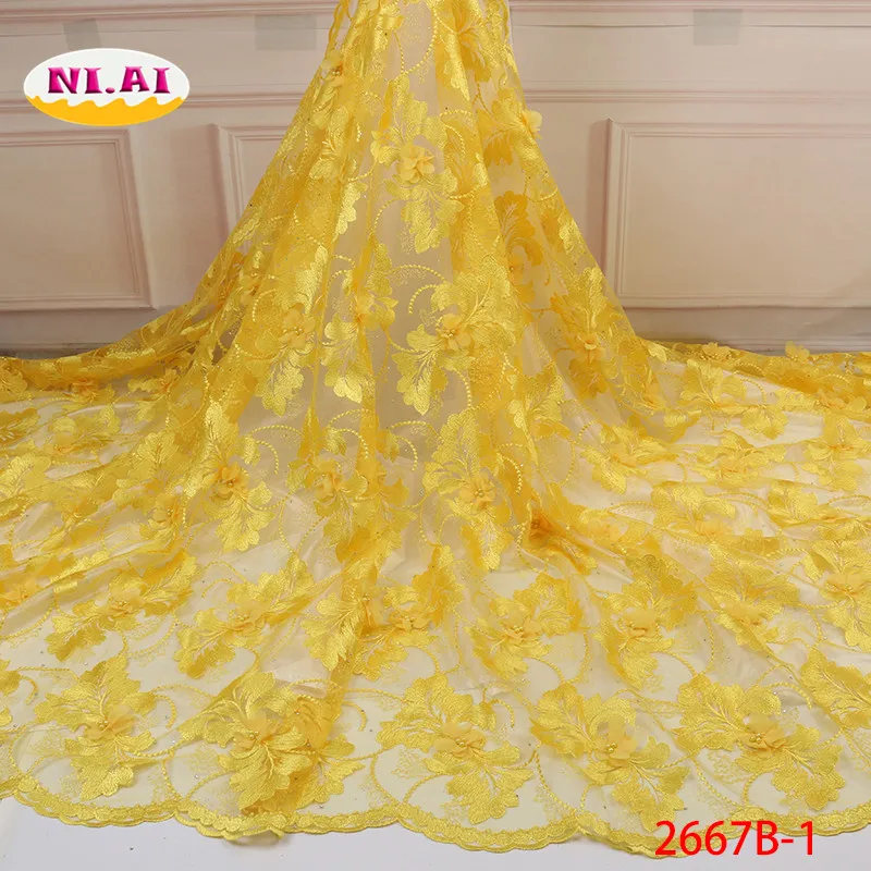 3D Lace African For Lady Nigeria Wedding Royal Blue 2019 Flower Bridal Fabric Mr2667b | Дом и сад