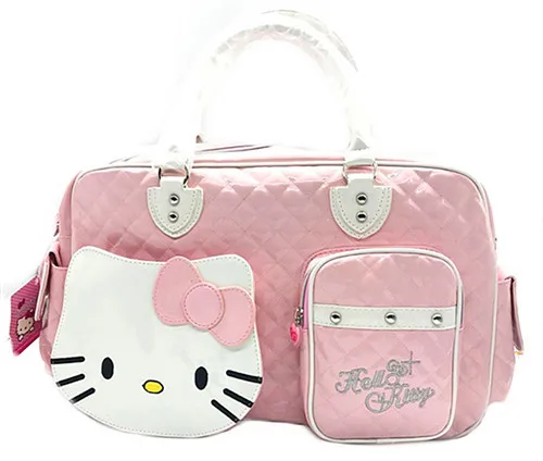 Розовый Новая женская сумка для девочек, новая Большая сумка Hello kitty, сумочка, дорожная сумка для покупок, XK-P22335 - Цвет: Розовый