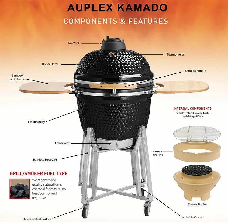 23,5 inch большой размер барбекю Kamado открытый гриль Кухня керамический уголь гриль и барбекю Kamado NO.AU-23.5