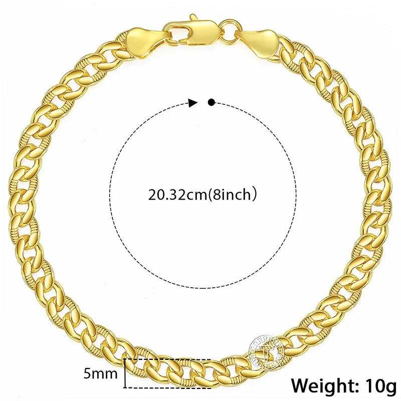 Женский браслет Trendsmax желтая/белая/Розовая/Золотая цепь 5 мм 20 см|women bracelet|bracelet