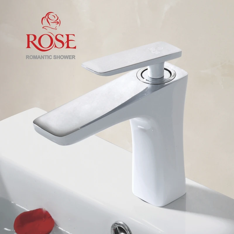 ROSE смеситель для раковины латунный кран цвет Белый/хром с Аэратором воды