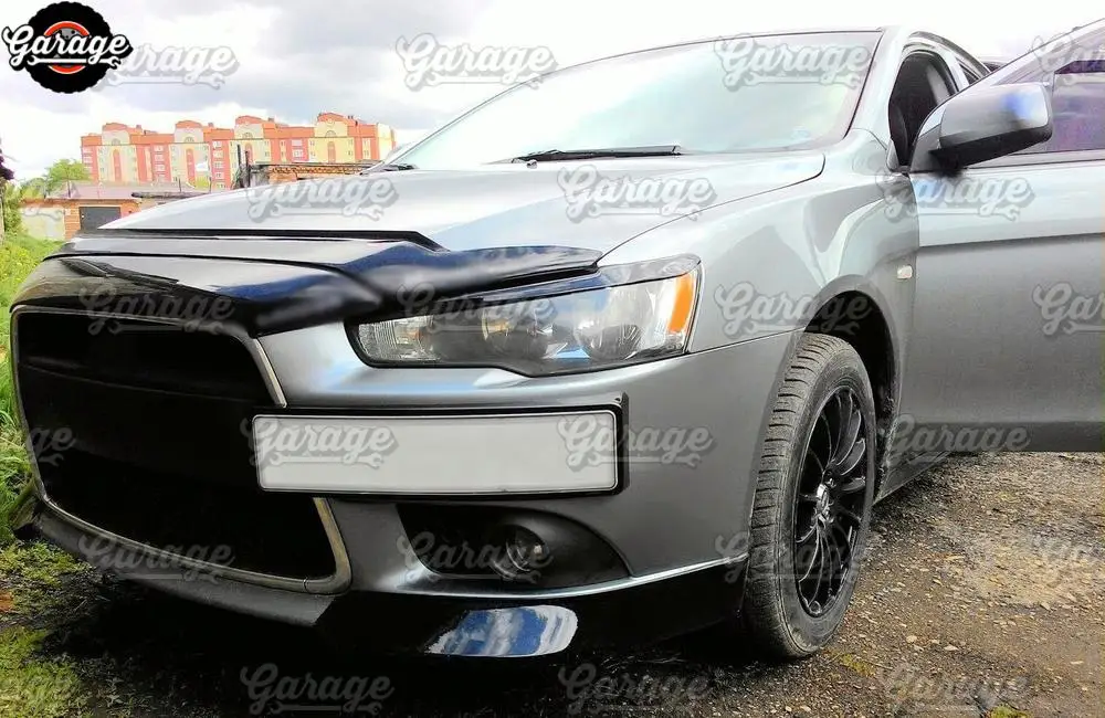 Клыки переднего бампера для Mitsubishi Lancer 10 2011- ABS пластик накладка обвес набор аксессуаров Тюнинг автомобиля Стайлинг