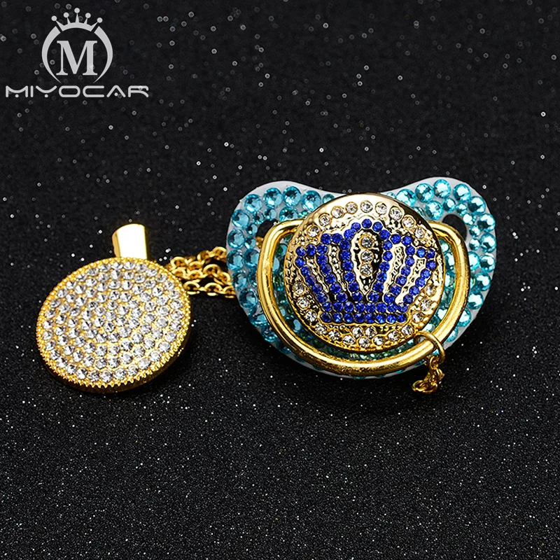 MIYOCAR все белые bling Bring crown соски и клип набор BPA бесплатно FDA безопасный пустышка