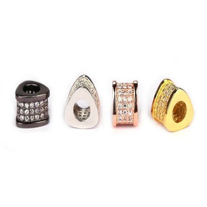 Треугольная треугольная бусина с микрозакрепкой космический кубический циркон