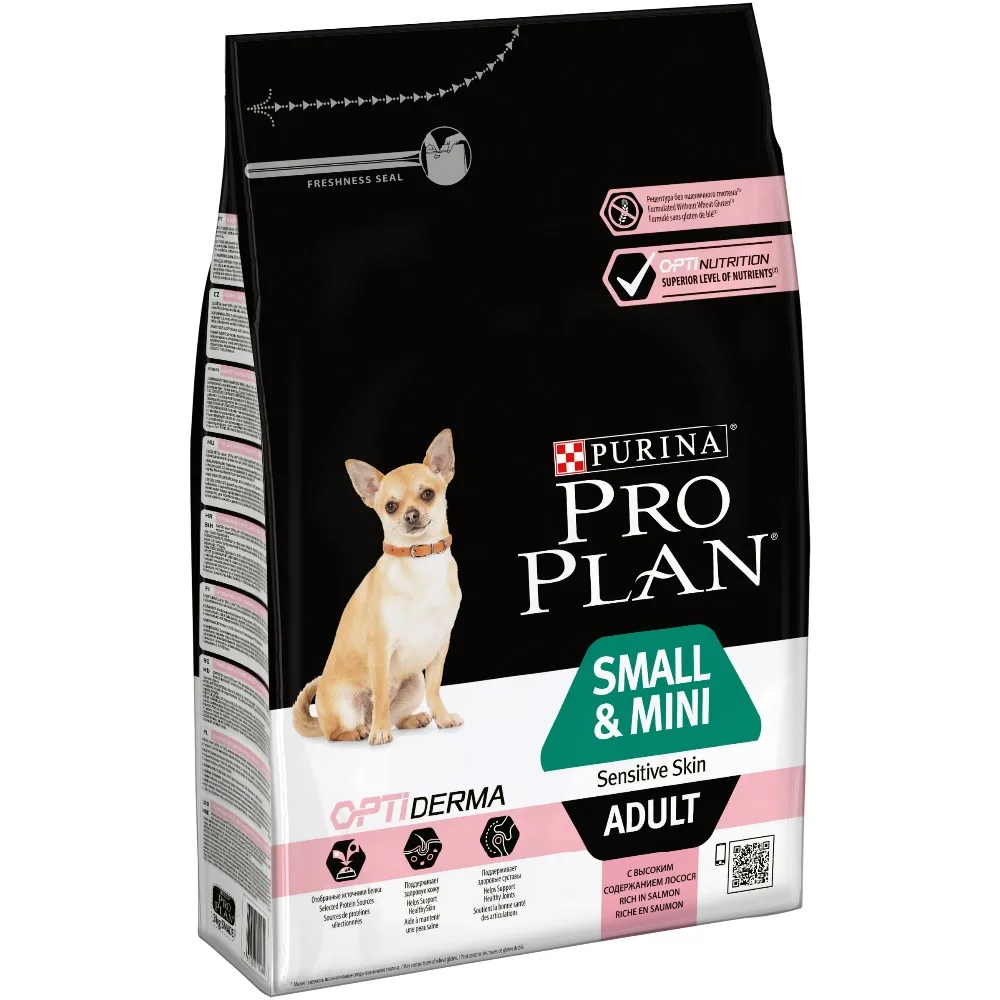 Pro Plan Small & Mini Adult Sensitive Skin корм для взрослых собак мелких и карликовых пород Лосось 2