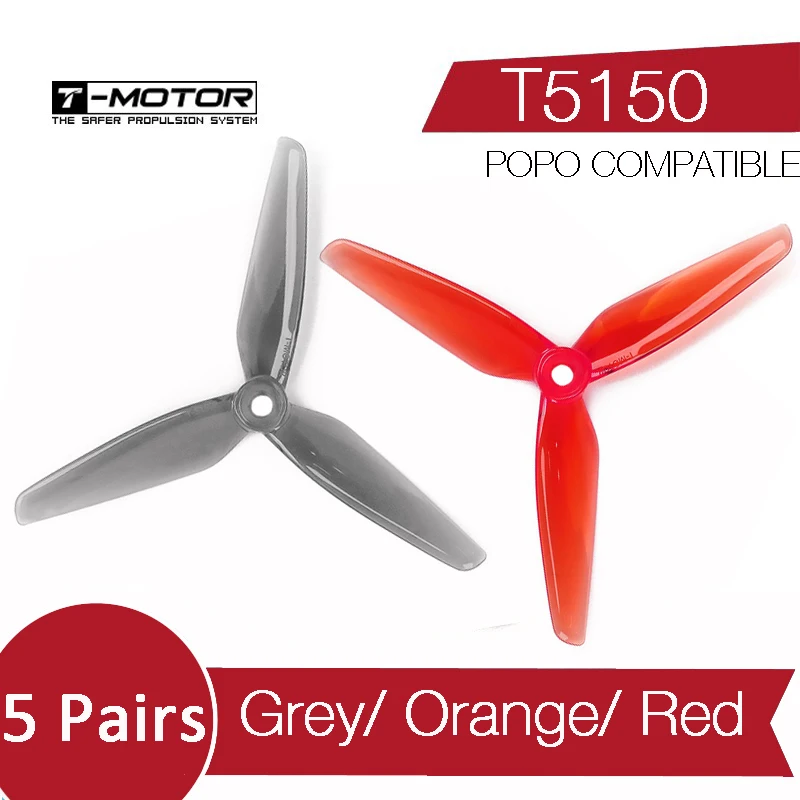 5 пар T-motor Tmotor T5150 FPV Propeller POPO совместим с RC Racing drone | Игрушки и хобби