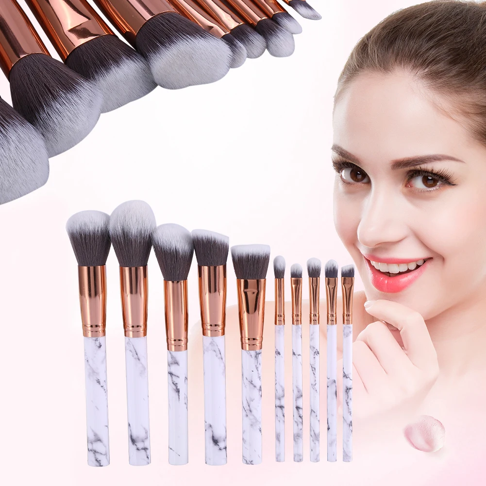 10 шт. Pro Мрамор косметическая пудра для век губ кисти набор|brush set|lip brusheyeshadow brush set |