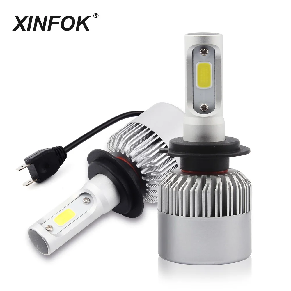 

XINFOK 2Pcs H4 H7 LED Lamp Bulb Auto 8000LM 72W 6500K Car Headlight H1 H3 H8 H11 9005 9006 9012