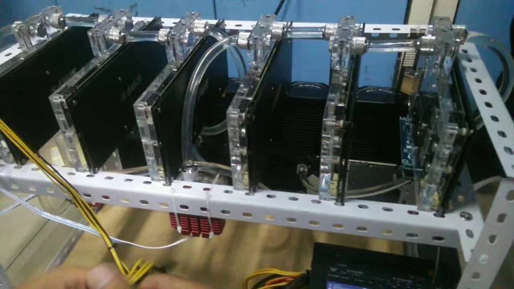 Bykski Mining Machine водяное охлаждение 6 видеокарт комплект GTX1070 1080/GTX1050 1060/RX470 480