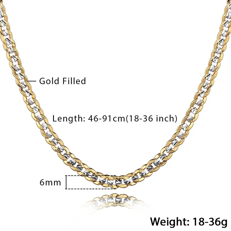 

Trendsmax Men's Necklace Gold Cuban Link Chain Necklace For Male Jewelry 2020 Wholesale Dropshipping Gifts 6mm KGN275