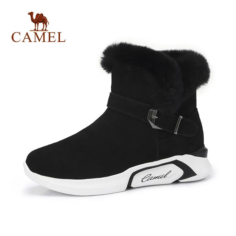 CAMEL/женские зимние ботинки женские модные повседневные ботильоны на меху теплые
