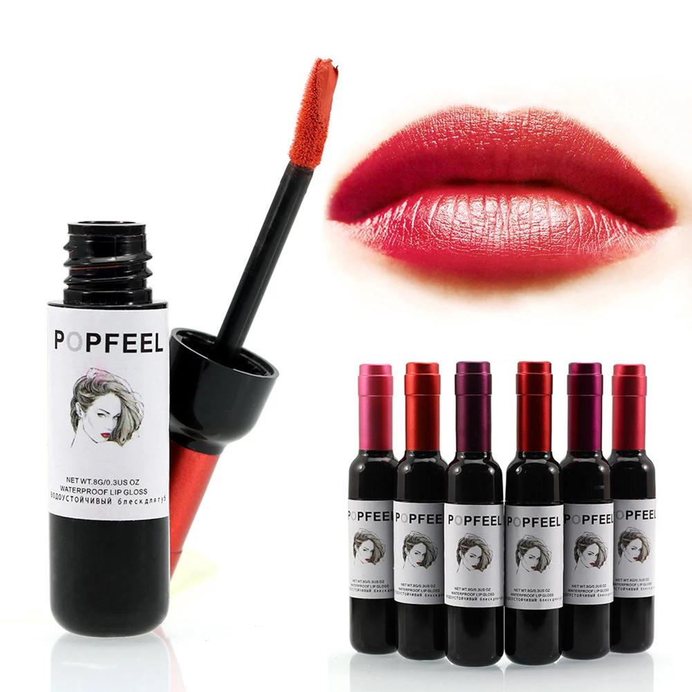 

Long Lasting Liquid Lipstick Wine Bottle Shaped Lip Gloss Women Makeup Cosmetic
