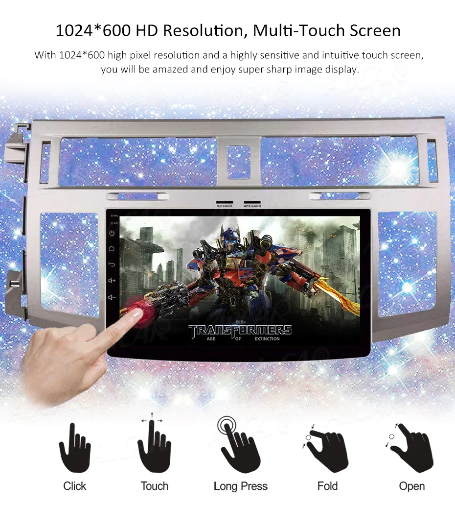 Android 7,1 " четырехъядерный автомобильный dvd-плеер gps навигация для Toyota Avalon 2005-2010 автомобильный Радио