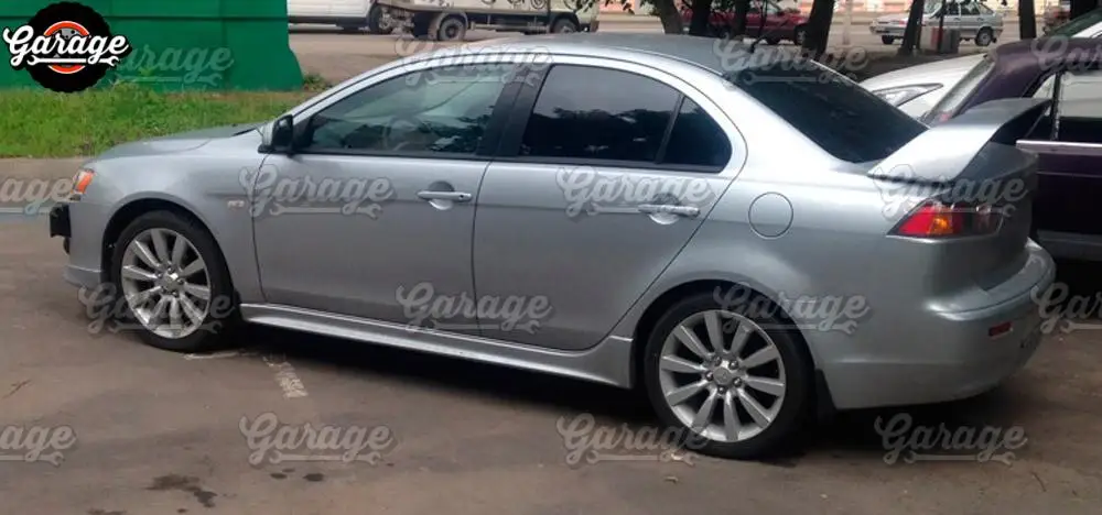 Боковые юбки для Mitsubishi Lancer 10 2007 2015 накладки из АБС пластика комплект кузова