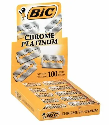 100 бритвенные лезвия BIC CHROME PLATINUM с двойным краем + подарок | Красота и здоровье