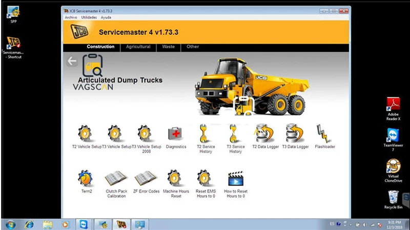 Сельскохозяйственные Строительное оборудование для JCB электронный Услуги инструмент(DLA) JCB servicemaster heavy duty truck диагностический инструмент