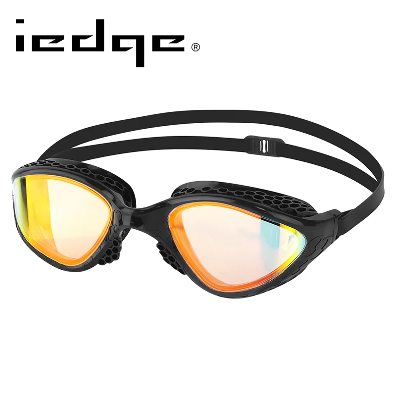 

LANE4 iedge Swimming Goggles, Mirror Lenses, Patented Gaskets, Triathlon, UV Protection, For Adults Women Men #VG-945 Gold