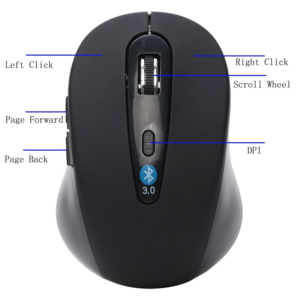 Беспроводной Мини Bluetooth 3 0 6D 1600 Точек на дюйм оптическая игровая мышь для ноутбука