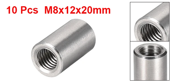 size 4 Uxcell5pcs10pcs круглый соединитель гайка M5/6/8/10/12/14/16x12/15/20/25/30 мм Высота РУКАВА стержень серьги-гвоздики гайка из нержавеющей стали 304 гайки - Цвет: size 4
