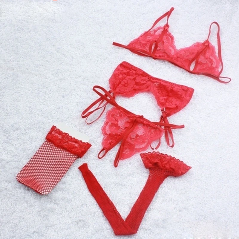 4 шт./компл. сексуальное эротическое нижнее белье комплект сексуального белья