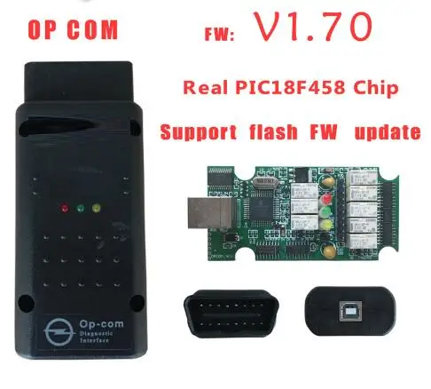2 шт. чип PIC18F458! Лучшее качество! V1.70 OBD2 Op-com / Op Com для Opel сканирующее устройство