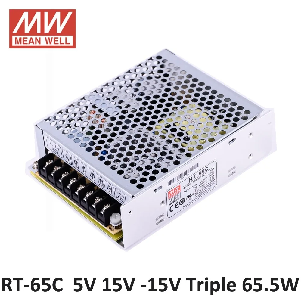 Original Mean Well POWER SOURCE RT-65C 65.5W Triple output +5V/5A +15V/2.2A -15V/0.5A Meanwell Power Supply UL CE TUV CB | Обустройство