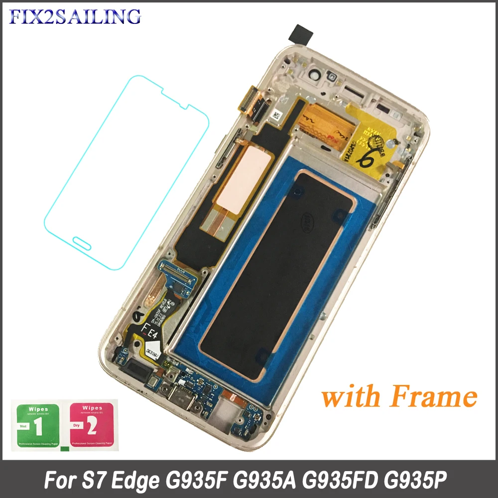 FIX2SAILING супер AMOLED ЖК дисплей сенсорный экран с рамкой в сборе для Samsung Galaxy S7 edge G935F