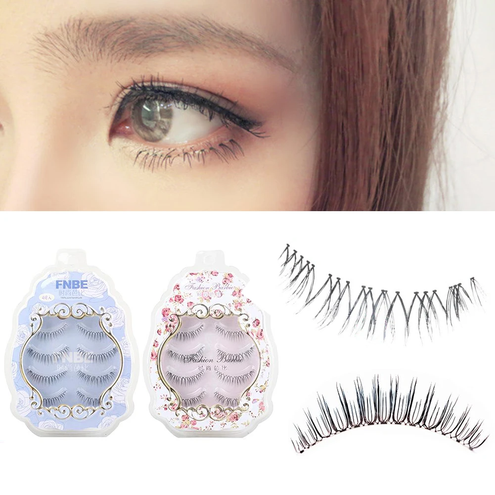 4 пары натуральные СЕКСУАЛЬНЫЕ накладные ресницы макияж для глаз Длинные