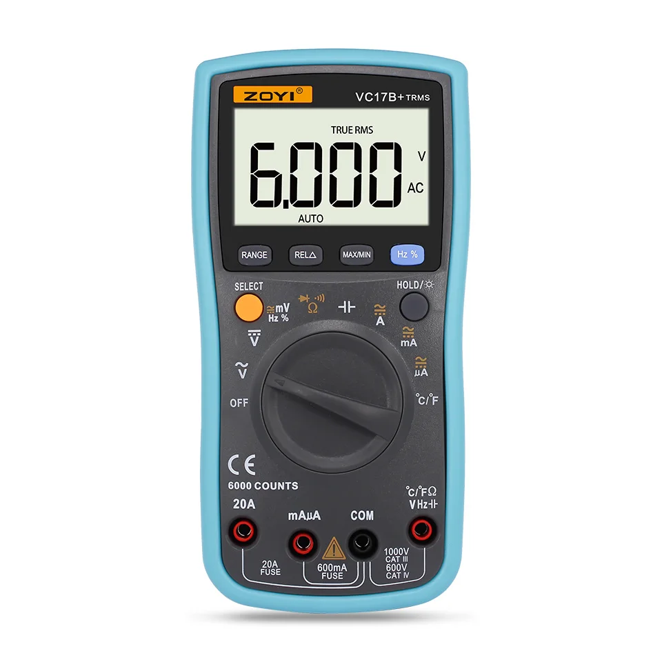 Цифровой мультиметр ZOYI ZT17B + 6000 отсчетов постоянного тока измеритель напряжения