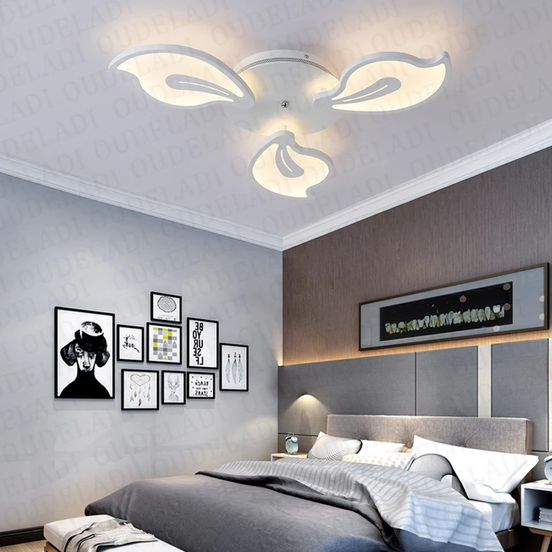 Modern White Acrylic LED Ceiling Lights AC85-260V Simple Personality Living Room Bedroom Restaurant Lighting fixture | Лампы и