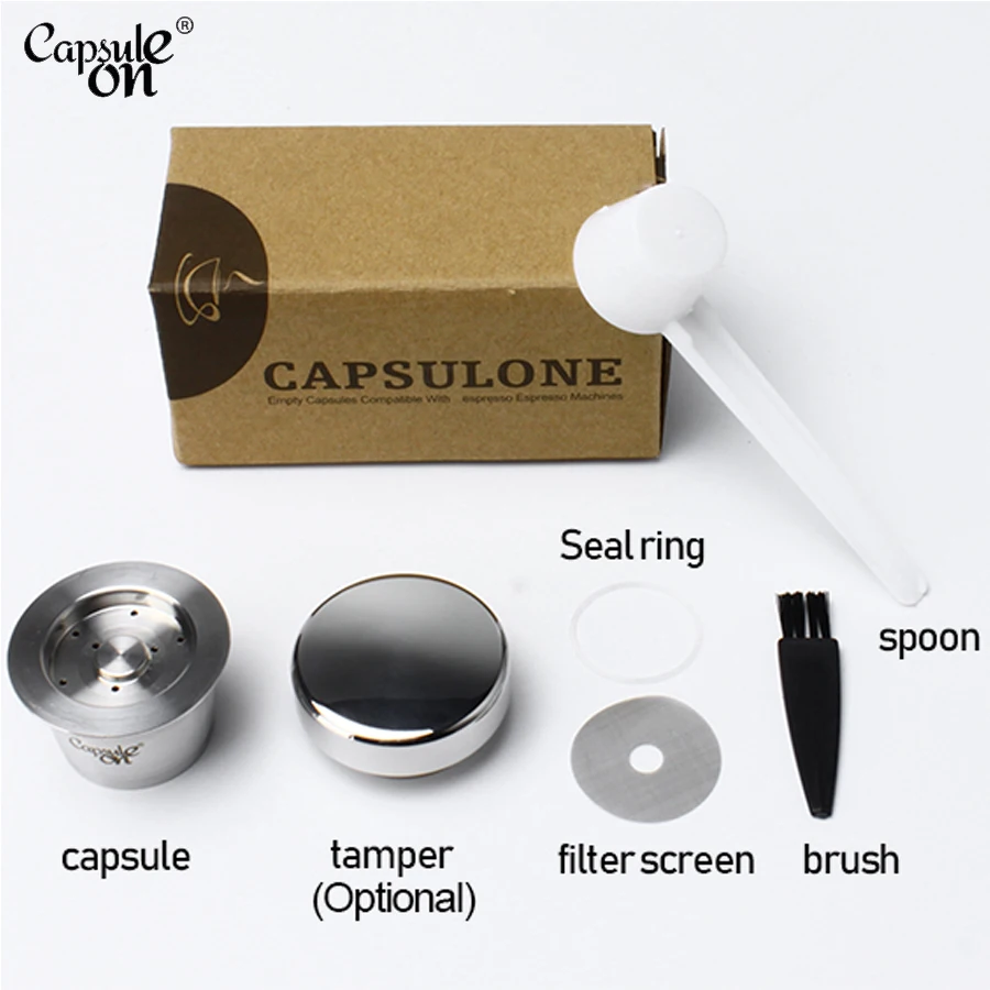Фото Металлическая капсула capsulone из нержавеющей стали, совместима с кофемашиной k-fee, многоразовая капсула для кофе №4