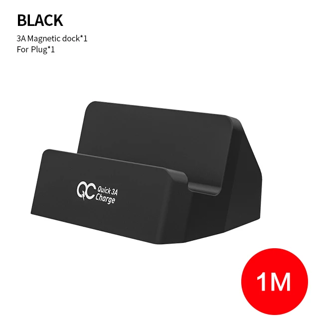 3A 1M black SIKAI 3 в 1 USB C Android IOS Магнитная зарядная док-станция USB кабель для iPhone X samsung huawei 3A Магнитная подставка для быстрой зарядки - Тип штекера: 3A 1M black