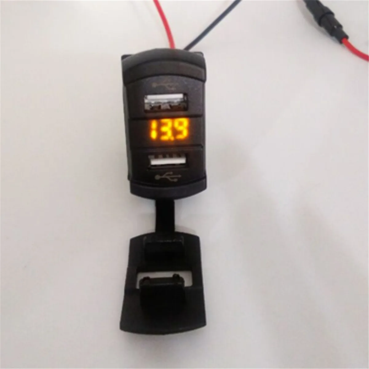12 В 24 В Автомобильная лодка двойной 2 USB зарядное устройство Зеленый Оранжевый Красный Синий светодиодный вольтметр измеритель напряжения переключатель панель для автомобиля грузовика - Название цвета: Оранжевый