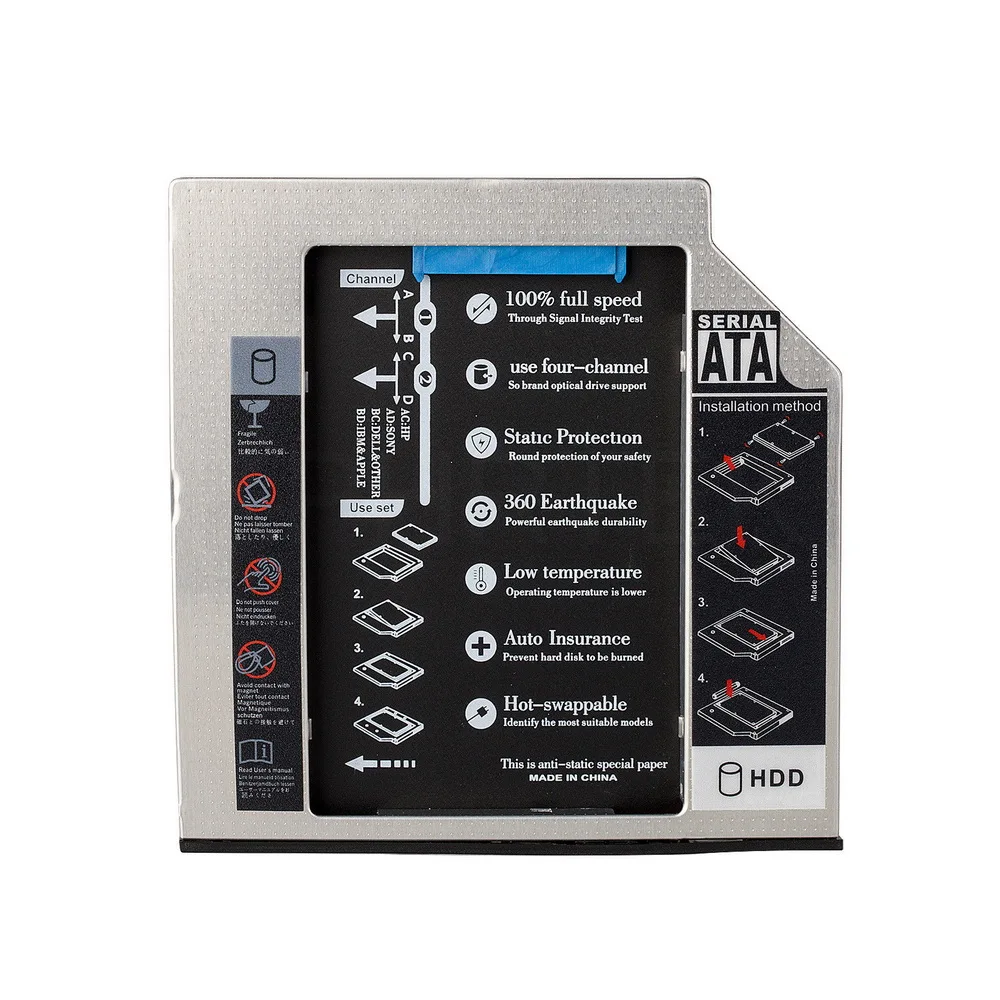 Kphrtek 1 шт. SATA SSD HDD Caddy оптический привод для ноутбука Алюминиевый адаптер 12 7 мм