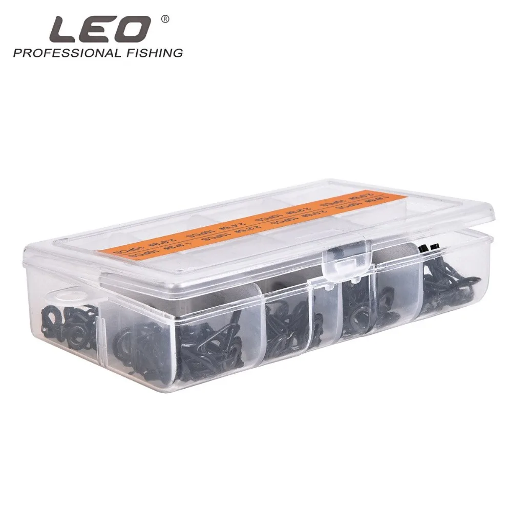 LEO 80 шт./лот Leo руководство по рыбалке кольцо костюм черный нержавеющая сталь