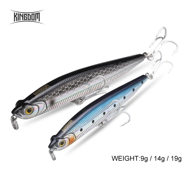 Kingdom Fishing Тонущая приманка карандаш 95 мм 19 г 80 мм 14 г 70 мм 9 г искусственная жесткая приманка воблеры Новое поступление для морского окуня модель 7504