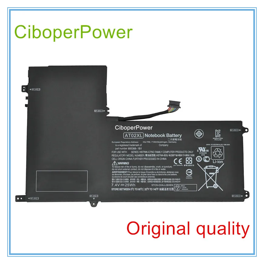 7 4 V 25Wh оригинальный качественный Аккумулятор для стола AT02XL HSTNN-C75C бесплатная