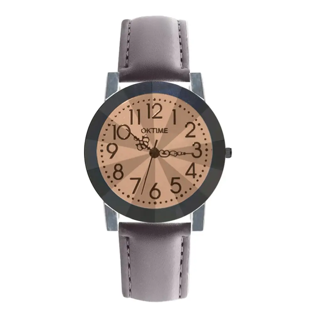 Часы наручные мужские и женские кварцевые с ремешком из искусственной