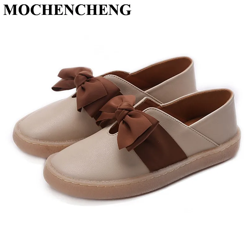 Новая обувь на плоской подошве женские лоферы с круглым носком повседневные