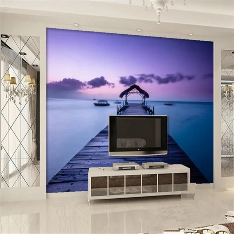 Пользовательские 3d Настенные обои-современный романтический пейзаж гостиная