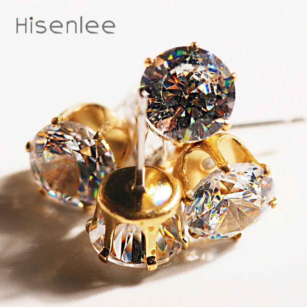 Женские серьги-гвоздики с фианитом 4 мм | Украшения и аксессуары