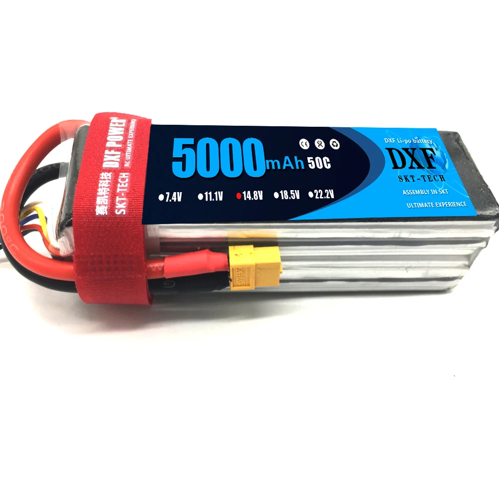DXF 4S 5000 мАч 50C 100C 14 8 в Lipo батарея с разъемом Deans Аккумулятор для 1:8 1:10 RC автомобиль E