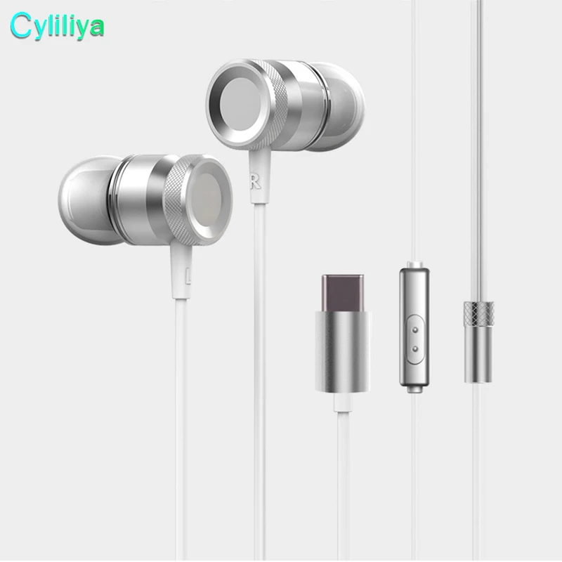 Наушники-вкладыши с разъемом USB Type-c керамические Hi-Fi стереонаушники чистыми